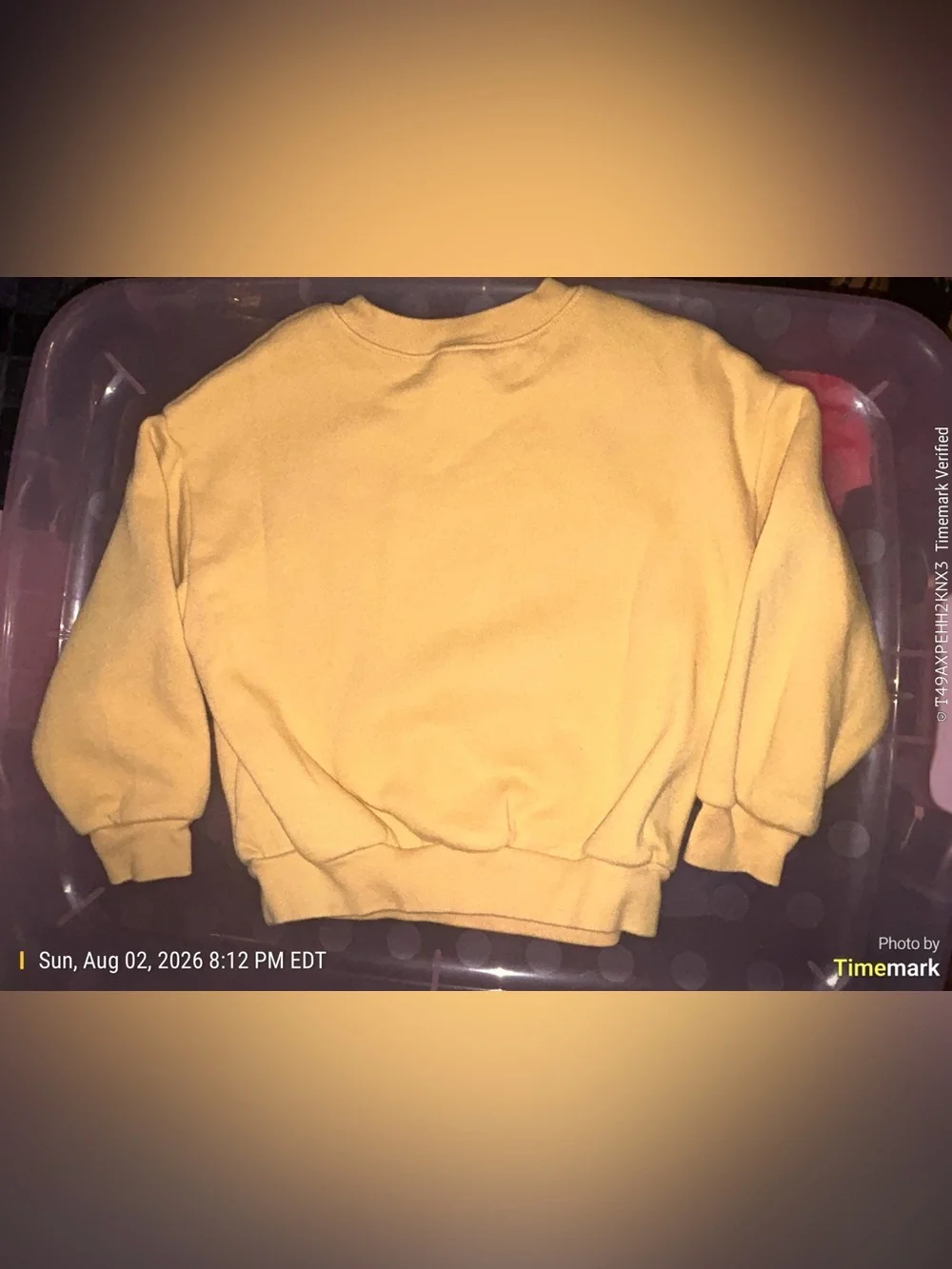 GAP Yellow Sweatshirt with Red, Pink and Purple Crayon Motif
